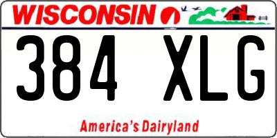 WI license plate 384XLG