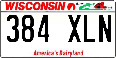 WI license plate 384XLN