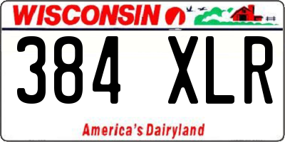 WI license plate 384XLR