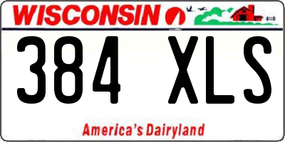 WI license plate 384XLS