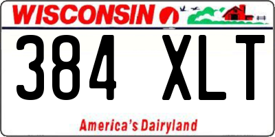 WI license plate 384XLT