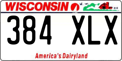 WI license plate 384XLX