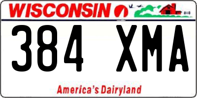 WI license plate 384XMA
