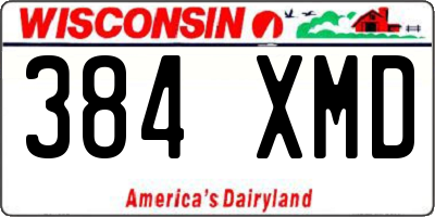 WI license plate 384XMD