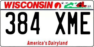 WI license plate 384XME