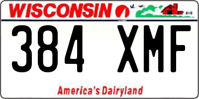 WI license plate 384XMF