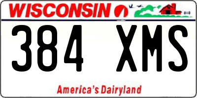WI license plate 384XMS