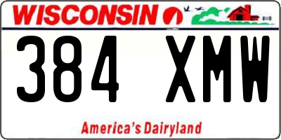 WI license plate 384XMW