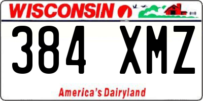 WI license plate 384XMZ