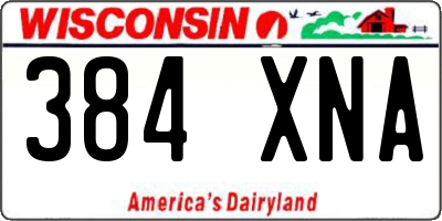 WI license plate 384XNA
