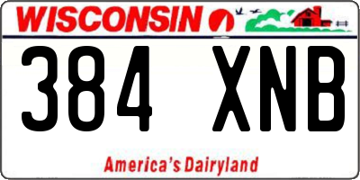 WI license plate 384XNB