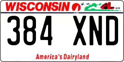 WI license plate 384XND