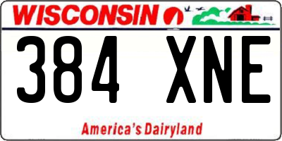 WI license plate 384XNE