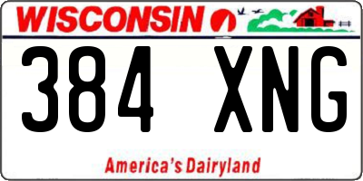 WI license plate 384XNG