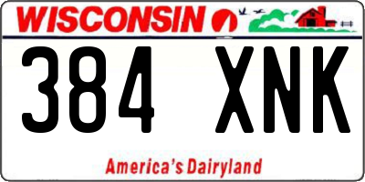 WI license plate 384XNK