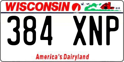 WI license plate 384XNP
