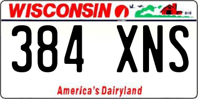 WI license plate 384XNS