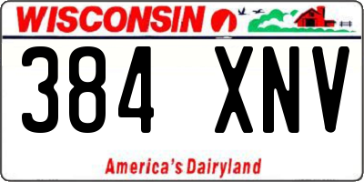 WI license plate 384XNV