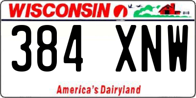 WI license plate 384XNW