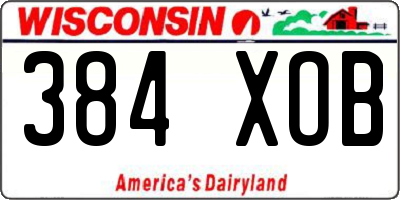 WI license plate 384XOB