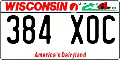 WI license plate 384XOC