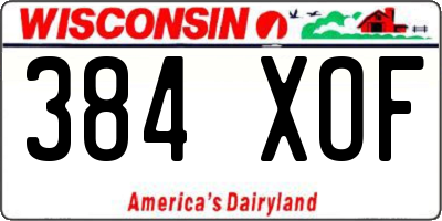 WI license plate 384XOF