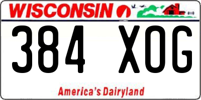 WI license plate 384XOG