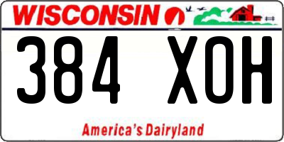 WI license plate 384XOH