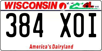 WI license plate 384XOI