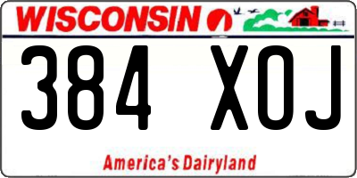 WI license plate 384XOJ