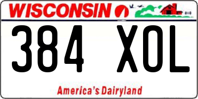 WI license plate 384XOL
