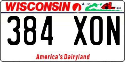WI license plate 384XON