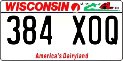 WI license plate 384XOQ
