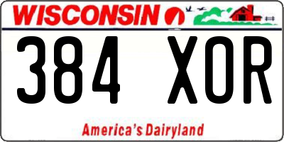 WI license plate 384XOR