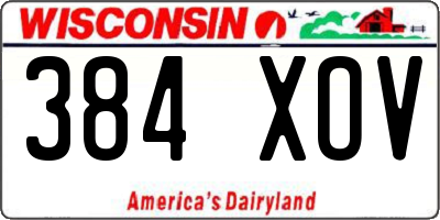 WI license plate 384XOV