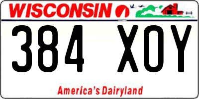 WI license plate 384XOY