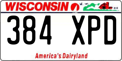 WI license plate 384XPD