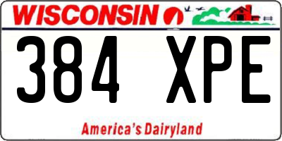 WI license plate 384XPE