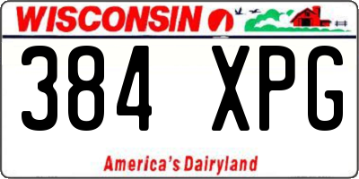 WI license plate 384XPG