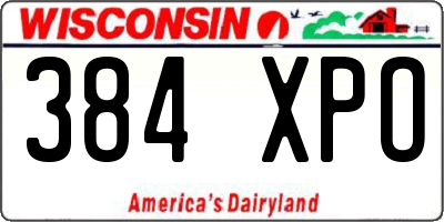 WI license plate 384XPO