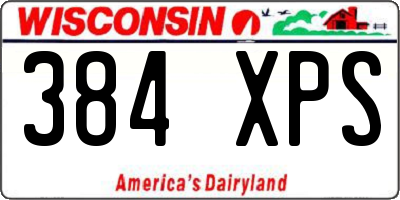 WI license plate 384XPS