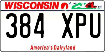 WI license plate 384XPU