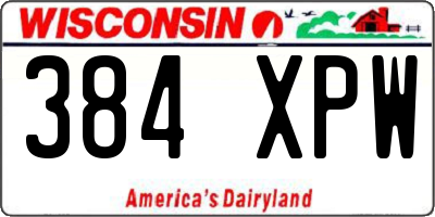 WI license plate 384XPW