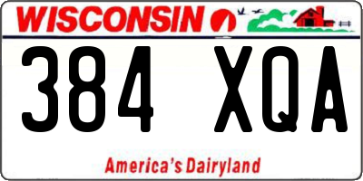 WI license plate 384XQA