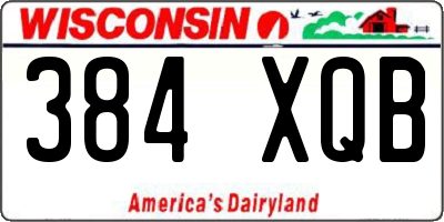 WI license plate 384XQB