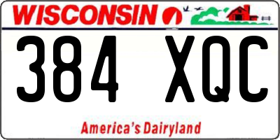 WI license plate 384XQC