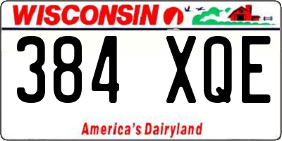 WI license plate 384XQE