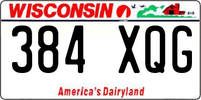 WI license plate 384XQG