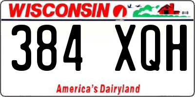 WI license plate 384XQH