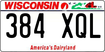 WI license plate 384XQL